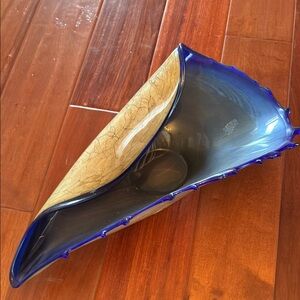 Artistic Blue and Tan Decorative Bowl